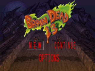 Brain Dead 13 title screen for Playstation